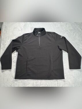 Callaway Opti-Dri 1/4 Zip Pullover Mens XL Black Golf Performance Sweater